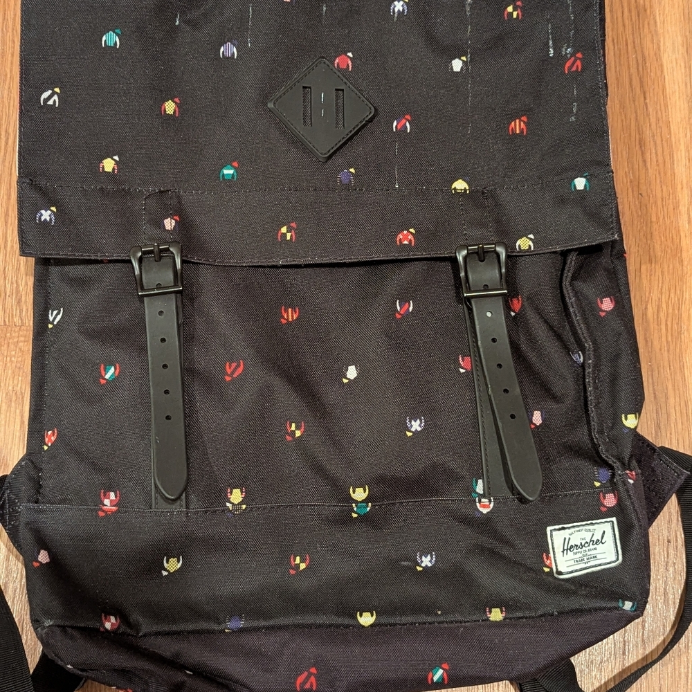 Herschel Supply Company Black Backpack, Galaga Print
